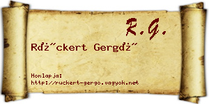 Rückert Gergő névjegykártya